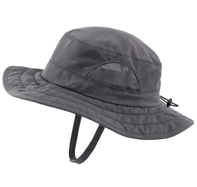 Connectyle Kids UPF 50+ Bucket Sun Hat UV Sun Protection Hats Wide Brim Summer Beach Hat Dark Grey - Image 1